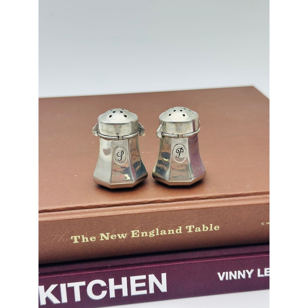 Vintage Les‎ Etains du Manoir Paris Pewter Salt and Pepper Shakers France